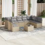 Garden sofa set with beige cushions 10 pieces synthetic rattan by , Garden sets - Ref: Foro24-3218079, Price: 611,99 €, Disco...