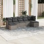 Set de sofás de jardín 7 piezas con cojines ratán PE gris de , Conjuntos de jardín - Ref: Foro24-3218030, Precio: 417,68 €, D...