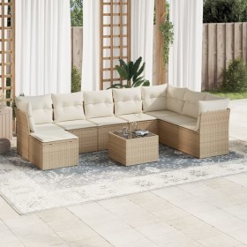 9-piece garden sofa set with beige synthetic rattan cushions by , Garden sets - Ref: Foro24-3218058, Price: 694,99 €, Discoun...