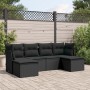 6-teiliges Gartensofa-Set und schwarze synthetische Rattankissen von , Gartensets - Ref: Foro24-3218005, Preis: 315,39 €, Rab...