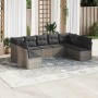 9-piece garden furniture set and gray synthetic rattan cushions by , Garden sets - Ref: Foro24-3218070, Price: 554,77 €, Disc...