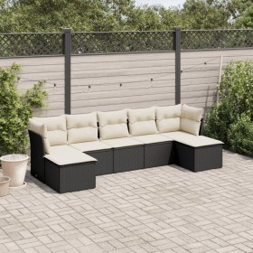 7-teiliges Garten-Essset und schwarze Kissen aus synthetischem Rattan von , Gartensets - Ref: Foro24-3218026, Preis: 424,17 €...