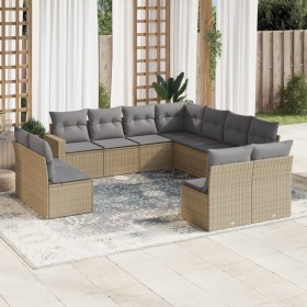 11-teiliges Gartensofa-Set mit beigen synthetischen Rattankissen von , Gartensets - Ref: Foro24-3219119, Preis: 718,53 €, Rab...