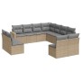 Set de sofás de jardín 11pzas con cojines ratán sintético beige de , Conjuntos de jardín - Ref: Foro24-3219119, Precio: 718,5...