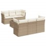 7-piece garden sofa set and beige synthetic rattan cushions by , Garden sets - Ref: Foro24-3217258, Price: 547,46 €, Discount: %