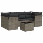 7-piece garden sofa set with gray PE rattan cushions by , Garden sets - Ref: Foro24-3217270, Price: 458,23 €, Discount: %