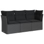 Gartensofa-Set mit Kissen, 3-teilig, schwarzes synthetisches Rattan von , Gartensets - Ref: Foro24-3217205, Preis: 193,87 €, ...