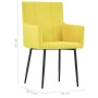 Sillas de comedor con reposabrazos 2 unidades tela amarillo de vidaXL, Sillas de comedor - Ref: Foro24-281847, Precio: 150,20...