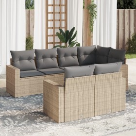 7-teiliges Gartensofa-Set und beigefarbene synthetische Rattankissen von , Gartensets - Ref: Foro24-3219199, Preis: 520,59 €,...