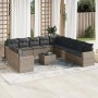 12-teiliges Gartensofa-Set mit grauen synthetischen Rattankissen von , Gartensets - Ref: Foro24-3219190, Preis: 778,70 €, Rab...