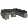 Set de sofás de jardín 12 pzas con cojines ratán sintético gris de , Conjuntos de jardín - Ref: Foro24-3219190, Precio: 778,7...