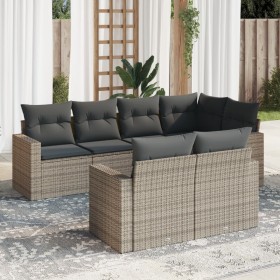 7-piece garden sofa set with gray PE rattan cushions by , Garden sets - Ref: Foro24-3219200, Price: 503,99 €, Discount: %