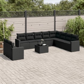 11-teiliges Gartensofa-Set und schwarze synthetische Rattankissen von , Gartensets - Ref: Foro24-3219165, Preis: 685,68 €, Ra...