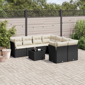 8-teiliges Gartensofa-Set und schwarze synthetische Rattankissen von , Gartensets - Ref: Foro24-3217316, Preis: 568,18 €, Rab...