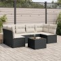 7-teiliges Garten-Essset und schwarze Kissen aus synthetischem Rattan von , Gartensets - Ref: Foro24-3249235, Preis: 424,41 €...