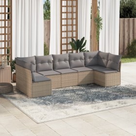 7-piece garden sofa set and beige synthetic rattan cushions by , Garden sets - Ref: Foro24-3249268, Price: 470,81 €, Discount: %