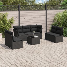 8-teiliges Gartensofa-Set und schwarze synthetische Rattankissen von , Gartensets - Ref: Foro24-3249254, Preis: 518,50 €, Rab...