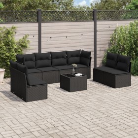 8-teiliges Gartensofa-Set und schwarze synthetische Rattankissen von , Gartensets - Ref: Foro24-3249294, Preis: 553,50 €, Rab...