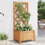 Jardinera con enrejado de madera maciza de abeto marrón de , Maceteros y jardineras - Ref: Foro24-365473, Precio: 34,28 €, De...