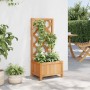 Jardinera con enrejado de madera maciza de abeto marrón de , Maceteros y jardineras - Ref: Foro24-365473, Precio: 34,28 €, De...