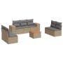 Gartensofa-Set mit beigen Kissen 8 Stück PE-Rattan von , Gartensets - Ref: Foro24-3225401, Preis: 529,64 €, Rabatt: %