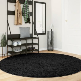 PAMPLONA modern long pile shaggy rug black Ø 200 cm by , Rugs - Ref: Foro24-375291, Price: 77,28 €, Discount: %