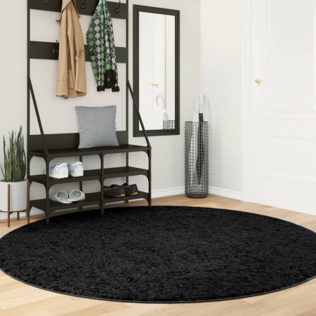 PAMPLONA modern long pile shaggy rug black Ø 200 cm by , Rugs - Ref: Foro24-375291, Price: 77,23 €, Discount: %