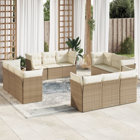 12-teiliges Gartensofa-Set und braune synthetische Rattankissen von , Gartensets - Ref: Foro24-3217328, Preis: 1,00 €, Rabatt: %