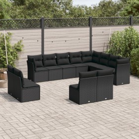 Garden sofa set 12 pieces with black synthetic rattan cushions by , Garden sets - Ref: Foro24-3250304, Price: 728,15 €, Disco...