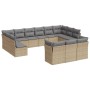 Gartensofa-Set mit Kissen, 13-teilig, beiges synthetisches Rattan von , Gartensets - Ref: Foro24-3250288, Preis: 941,99 €, Ra...