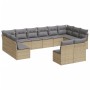 12-teiliges Gartensofa-Set und braune synthetische Rattankissen von , Gartensets - Ref: Foro24-3250208, Preis: 758,29 €, Raba...