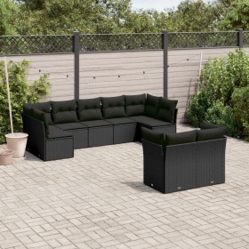 8-teiliges Gartensofa-Set und schwarze synthetische Rattankissen von , Gartensets - Ref: Foro24-3249984, Preis: 579,95 €, Rab...