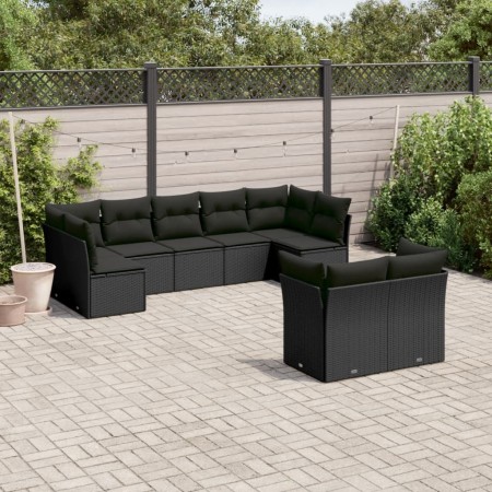 8-piece garden sofa set and black synthetic rattan cushions by , Garden sets - Ref: Foro24-3249984, Price: 579,95 €, Discount: %