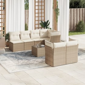 Gartensofa-Set mit beigen Kissen 8 Stück PE-Rattan von , Gartensets - Ref: Foro24-3217298, Preis: 661,86 €, Rabatt: %