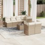 Garden sofa set with beige cushions 8 pcs PE rattan by , Garden sets - Ref: Foro24-3217298, Price: 657,99 €, Discount: %