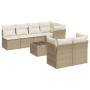 Garden sofa set with beige cushions 8 pcs PE rattan by , Garden sets - Ref: Foro24-3217298, Price: 657,99 €, Discount: %