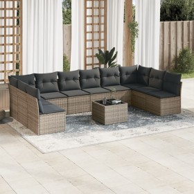 11-piece garden sofa set and gray synthetic rattan cushions by , Garden sets - Ref: Foro24-3218100, Price: 660,99 €, Discount: %