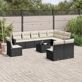 11-teiliges Gartensofa-Set und schwarze synthetische Rattankissen von , Gartensets - Ref: Foro24-3219106, Preis: 662,28 €, Ra...