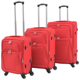 Set of 3 red soft suitcases by , Suitcases - Ref: Foro24-91316, Price: 158,62 €, Discount: %