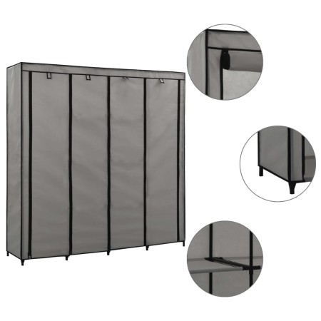 Wardrobe with 4 gray compartments 175x45x170 cm by vidaXL, Wardrobes - Ref: Foro24-282448, Price: 50,92 €, Discount: %