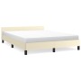 Bed frame with headboard cream synthetic leather 140x200cm by , Beds and slatted bases - Ref: Foro24-347503, Price: 134,62 €,...