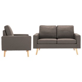 Taupe Gray Fabric 2-Piece Sofa Set by , Sofas - Ref: Foro24-3056622, Price: 462,70 €, Discount: %