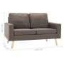 Taupe Gray Fabric 2-Piece Sofa Set by , Sofas - Ref: Foro24-3056622, Price: 444,99 €, Discount: %