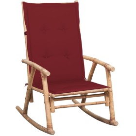 Silla mecedora con cojín bambú de , Sillas de jardín - Ref: Foro24-3063912, Precio: 120,99 €, Descuento: %