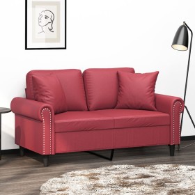 2-Sitzer-Sofa mit roten Kunstlederkissen 120 cm von , Sofas - Ref: Foro24-3200928, Preis: 247,99 €, Rabatt: %