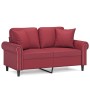 Sofá de 2 plazas con cojines cuero sintético rojo tinto 120 cm de , Sofás - Ref: Foro24-3200928, Precio: 248,62 €, Descuento: %