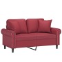 Sofá de 2 plazas con cojines cuero sintético rojo tinto 120 cm de , Sofás - Ref: Foro24-3200928, Precio: 248,62 €, Descuento: %