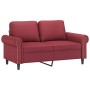 Sofá de 2 plazas con cojines cuero sintético rojo tinto 120 cm de , Sofás - Ref: Foro24-3200928, Precio: 248,62 €, Descuento: %