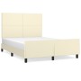 Estructura de cama con cabecero cuero sintético crema 140x200cm de , Camas y somieres - Ref: Foro24-3125453, Precio: 229,67 €...