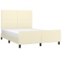 Estructura de cama con cabecero cuero sintético crema 140x200cm de , Camas y somieres - Ref: Foro24-3125453, Precio: 229,67 €...